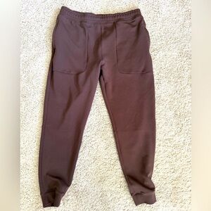 All in Motion SZ M Brown Jogger Pants waffle knit with elastic drawstring waist